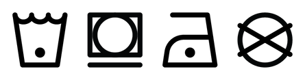 Care symbols for Pio t-shirts using SATU001 t-shirt blank
