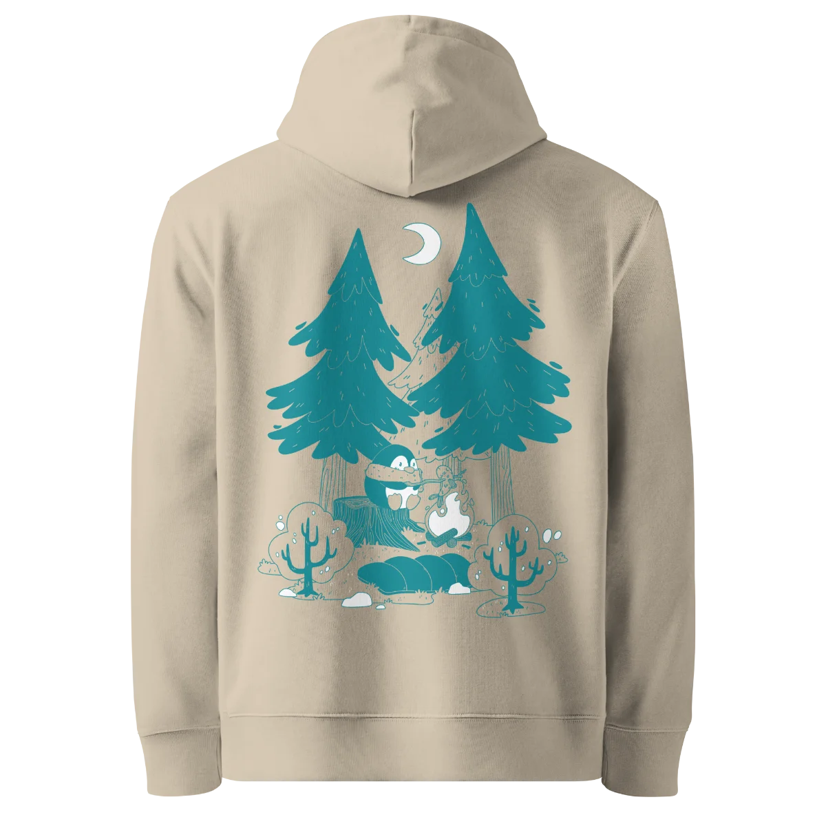 Pio Goes Camping Pouch Unisex Organic Hoodie