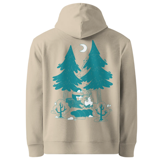 Pio Goes Camping Pouch Unisex Organic Hoodie