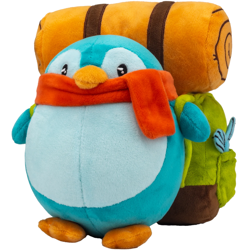 Left Angle View of the Pio the Pioneering Penguin Plush