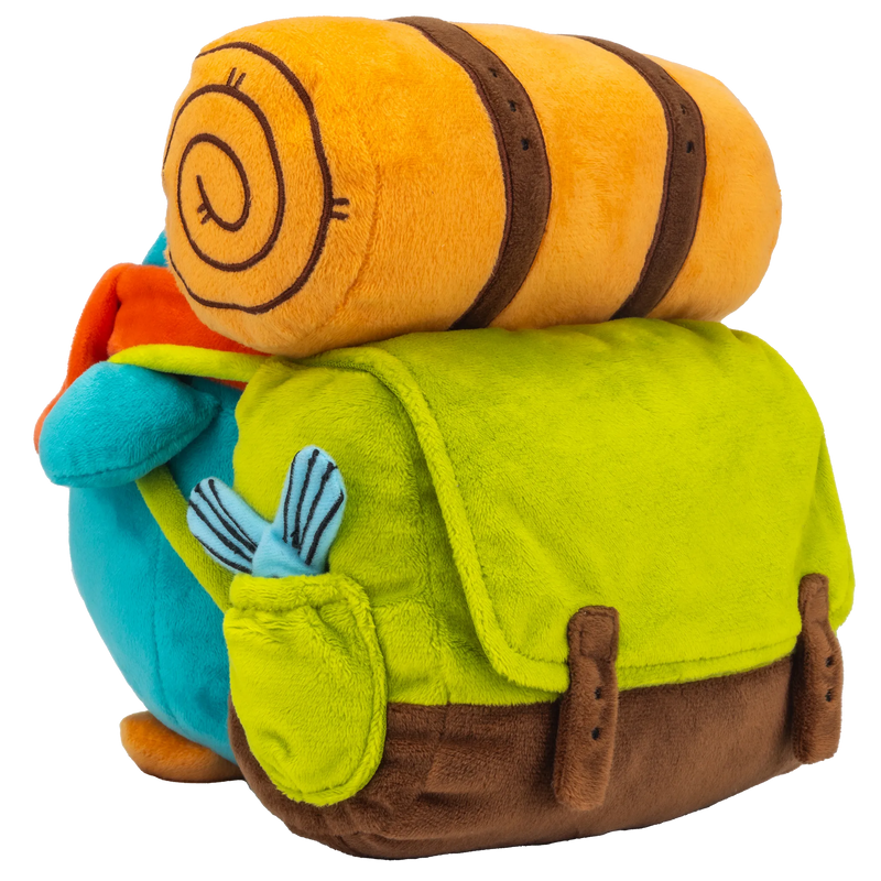 Left Rear Angle View of the Pio the Pioneering Penguin Plush