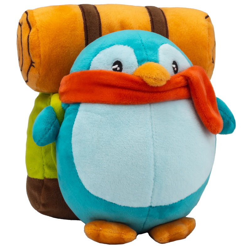 Right Angle View of the Pio the Pioneering Penguin Plush